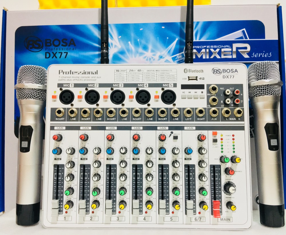Mixer BOSA DX-77 Tích Hợp Micro Không Dây